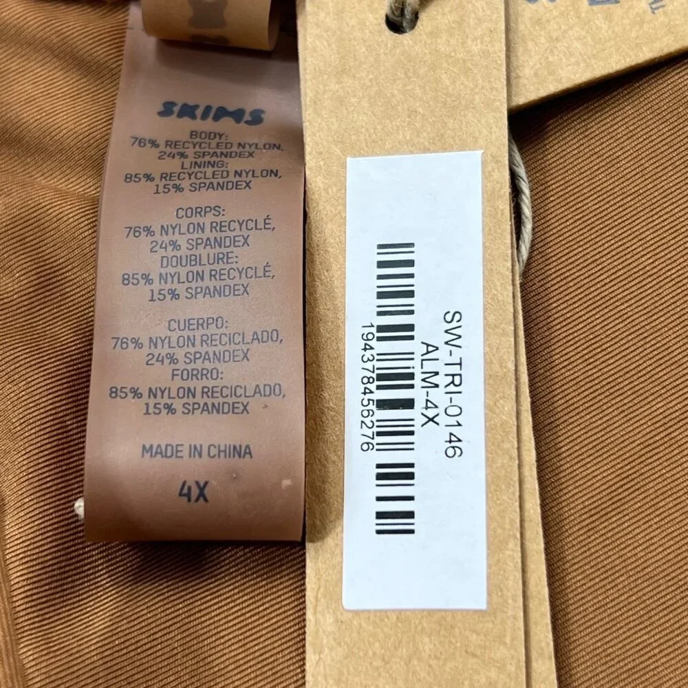 SKIMS Swim Micro Triangle‎ Top Almond Womens 4X